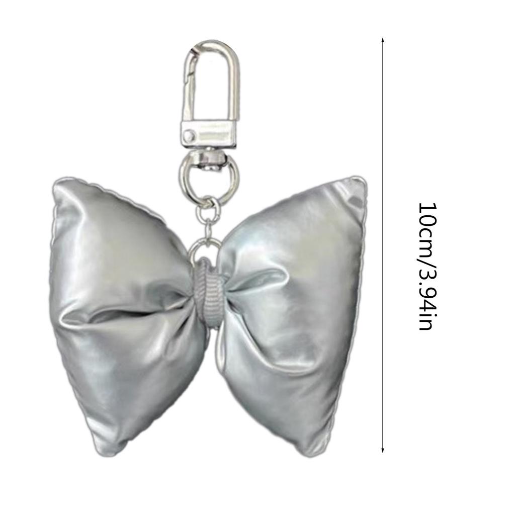 Handmade Bowknot Keychain Lovely Cotton Butterfly Bow Keyring Women Bag Accessories Fashionable Phone Charm Ornament