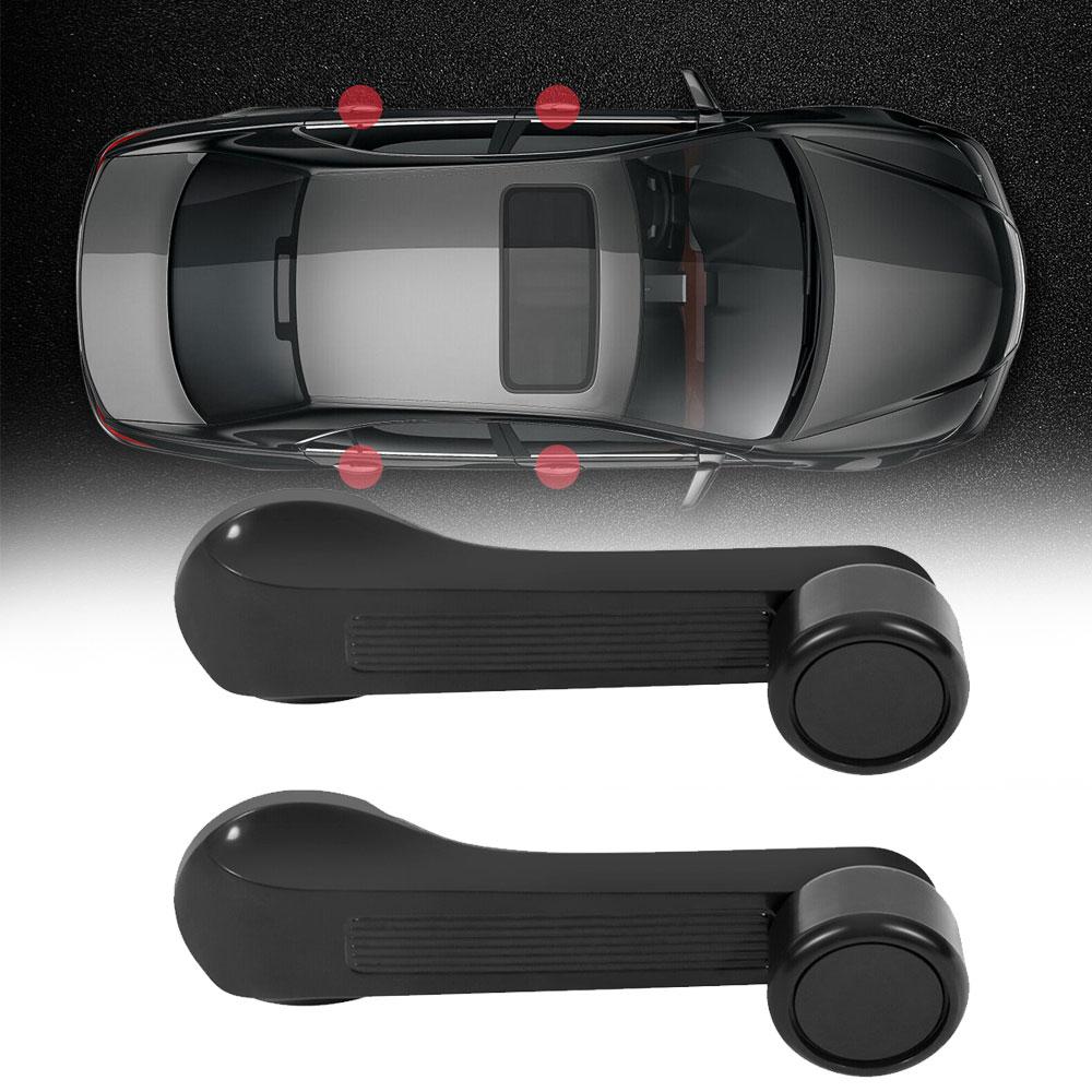 2pcs Durable Black Car Window Winder Crank Door Handle Fit Honda Civic 1984-2000 Professional High Quality Car Accessories