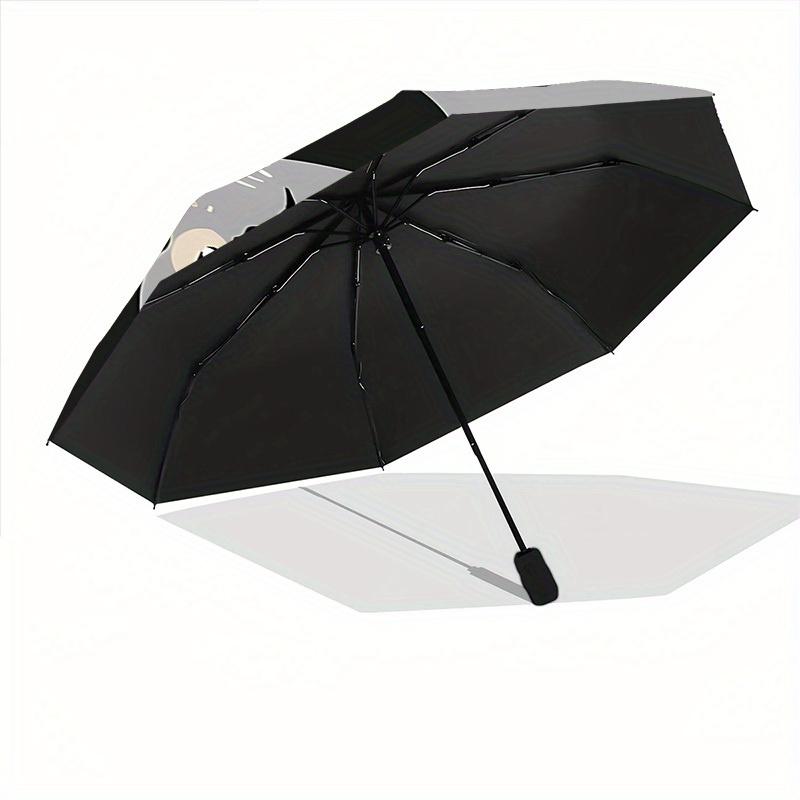 1pc Yin Yang Cats Automatic Open/Close Umbrella with Windproof, Functional Design, 8-Rib Sturdy Canopy
