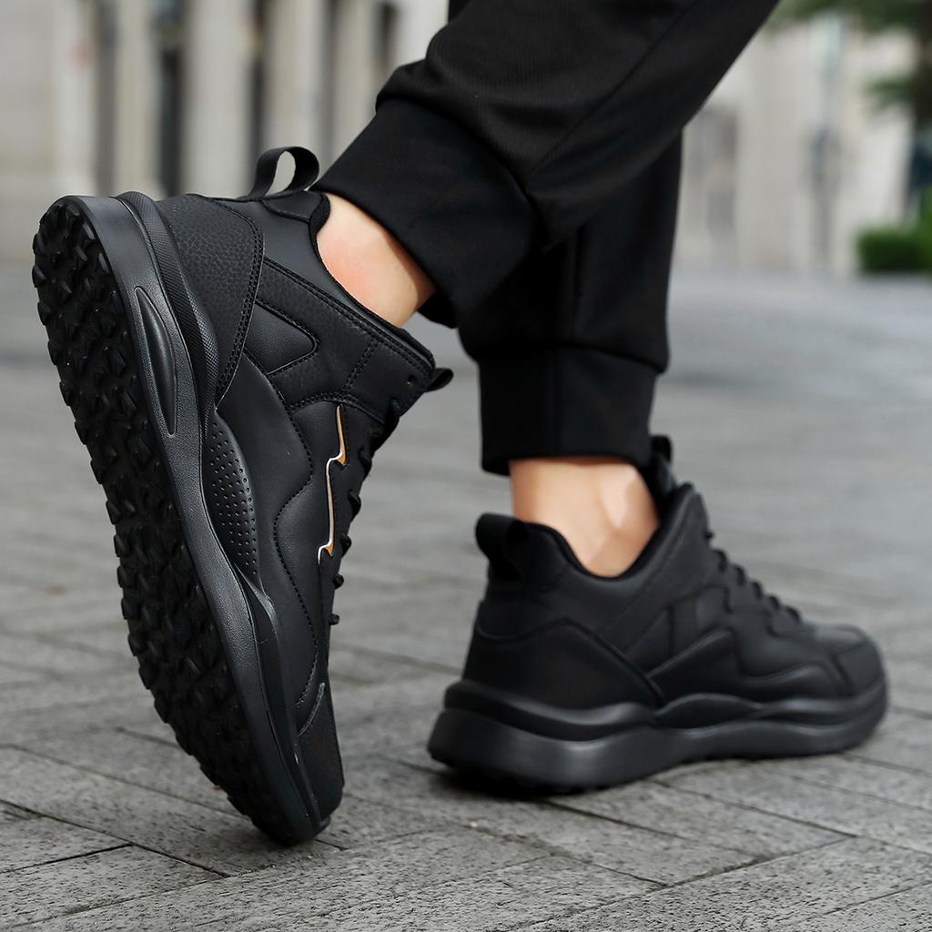 TUINANLE Men Platform Sneakers Mens Winter Plush Snow Shoes