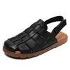 Fashion 2CM Weave Cow Genuine Leather New Women Summer Hook Loafer Sandals Platform Wedge Comfy Shoes Elthnic Hoollow Retro Flats Rubber