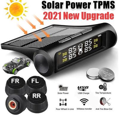 Car TPMS Tyre Pressure Monitoring System External Car Tire Pressure Detector Auto Security Alarm Systems Solar Power