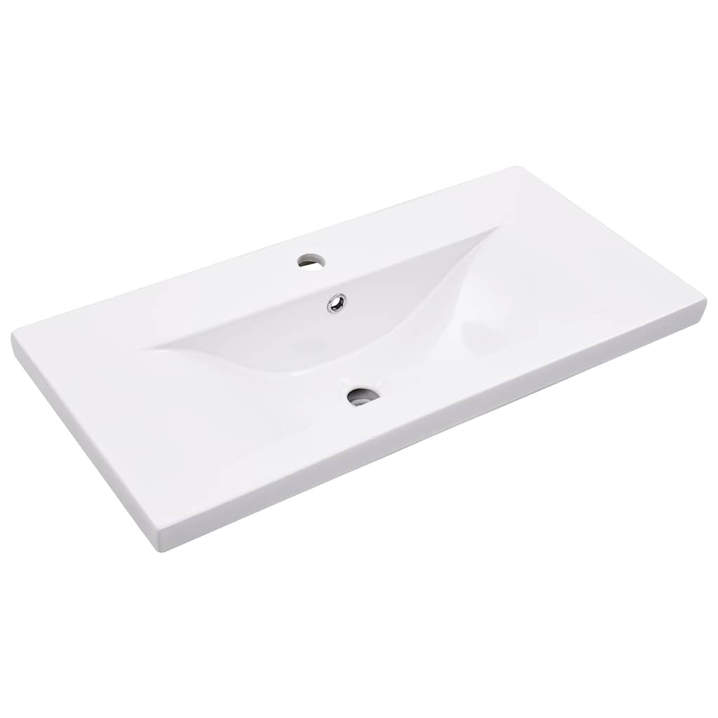vidaXL Badezimmer-Waschtischgestell mit Waschbecken Schwarz Eisen