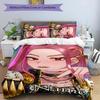 3pcs KPop Demon Hunters21 Cover Set - Personalized Name, HD Printed Bedding with 1 Cover and 2 Pillowcases - Perfect for Home Decor, Easy Care