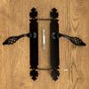 LAGOS door handle with plate without hole BLACK