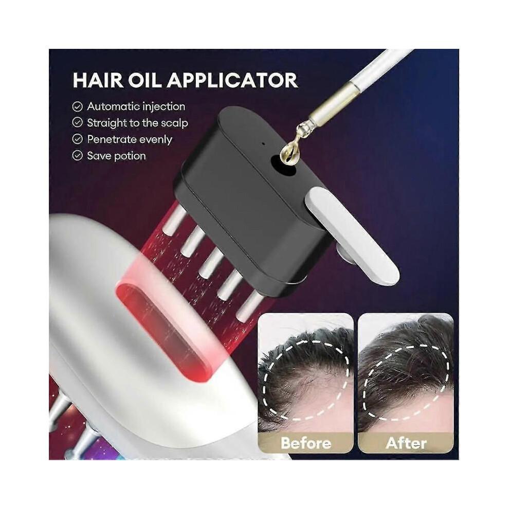 Electric Massage Comb Vibrating LED Blue and Red Light Therapy Hair Massage Scalp Brush Promotes Hai