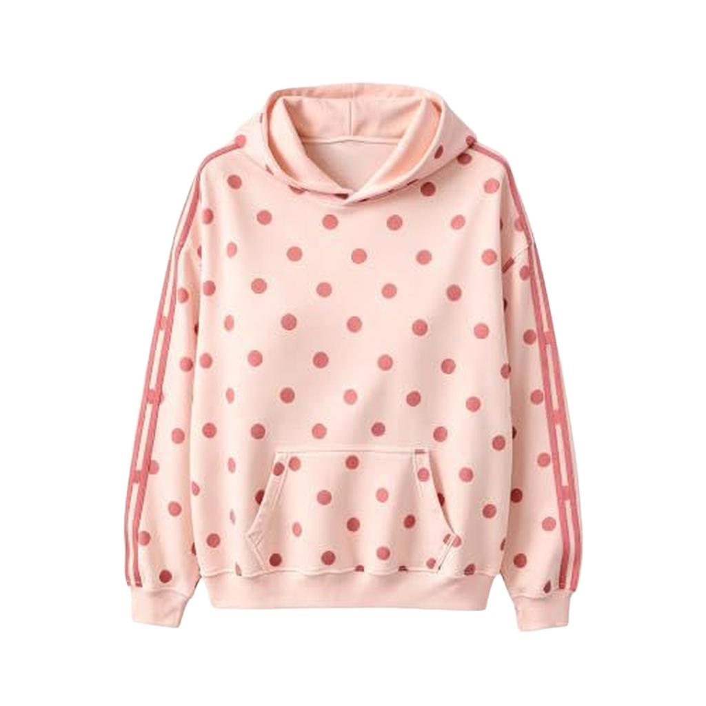 Women's Polka Dot Hoodie Casual Pullover Long Sleeve Sweatshirt