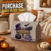 1pc Magical Spooky Night Halloween Tissue Box-Witch Hat Cauldron Flying Bat,Durable Napkin Organizer for Car,Kitchen,Dining,Home Decor-Decorative Tabl