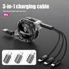 Car 3 In 1 USB Fast Charging Cable 3A Mobile Phone Data C Cable For Renault Clio Sandero Captur Megane R5 4 E-tech Scenic Austral