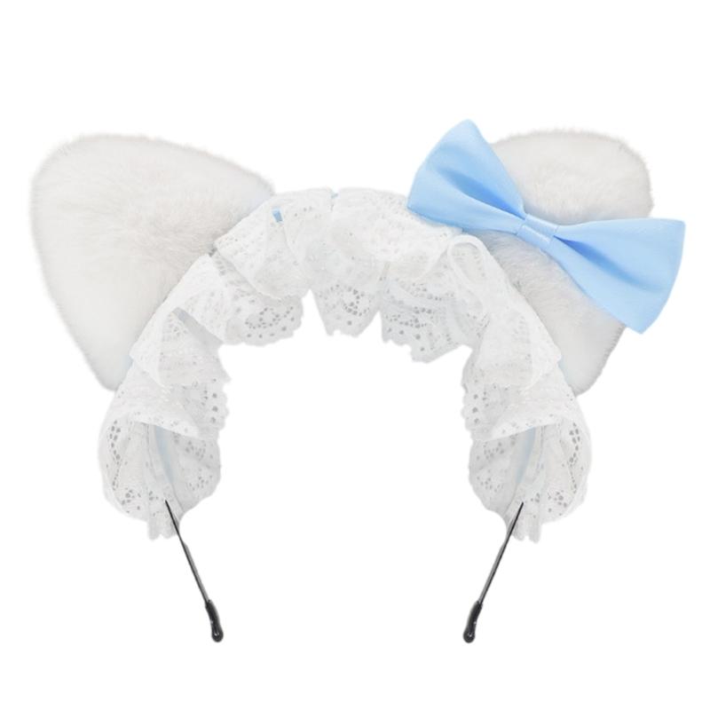 Plush Kitten Ears Headbands With NonSlip Silicone Grip For Role Play And Sports Activities Plush Headwear