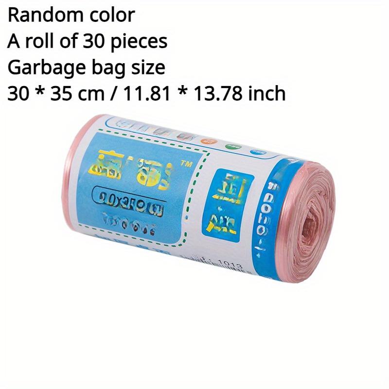 Kalınlaştırılmış Tek Kullanımlık Mini Plastik Poşetler - Ofis, Ev, Araba, Küçük Kedi Kumu Çöp Kovası için 30'lu 1 Rulo Masaüstü Küçük Çöp Poşeti