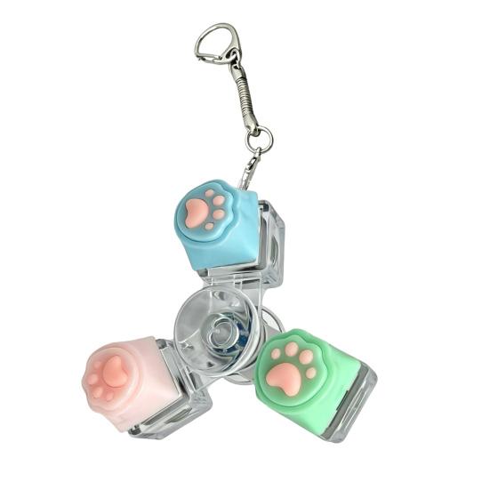LED Light-up Keyboard Fidget Spinner Toy Decompression Button Finger Clicker Toy 2/3/4/5/6-Keys Fidget Keychain Stress Relief Desk Toy