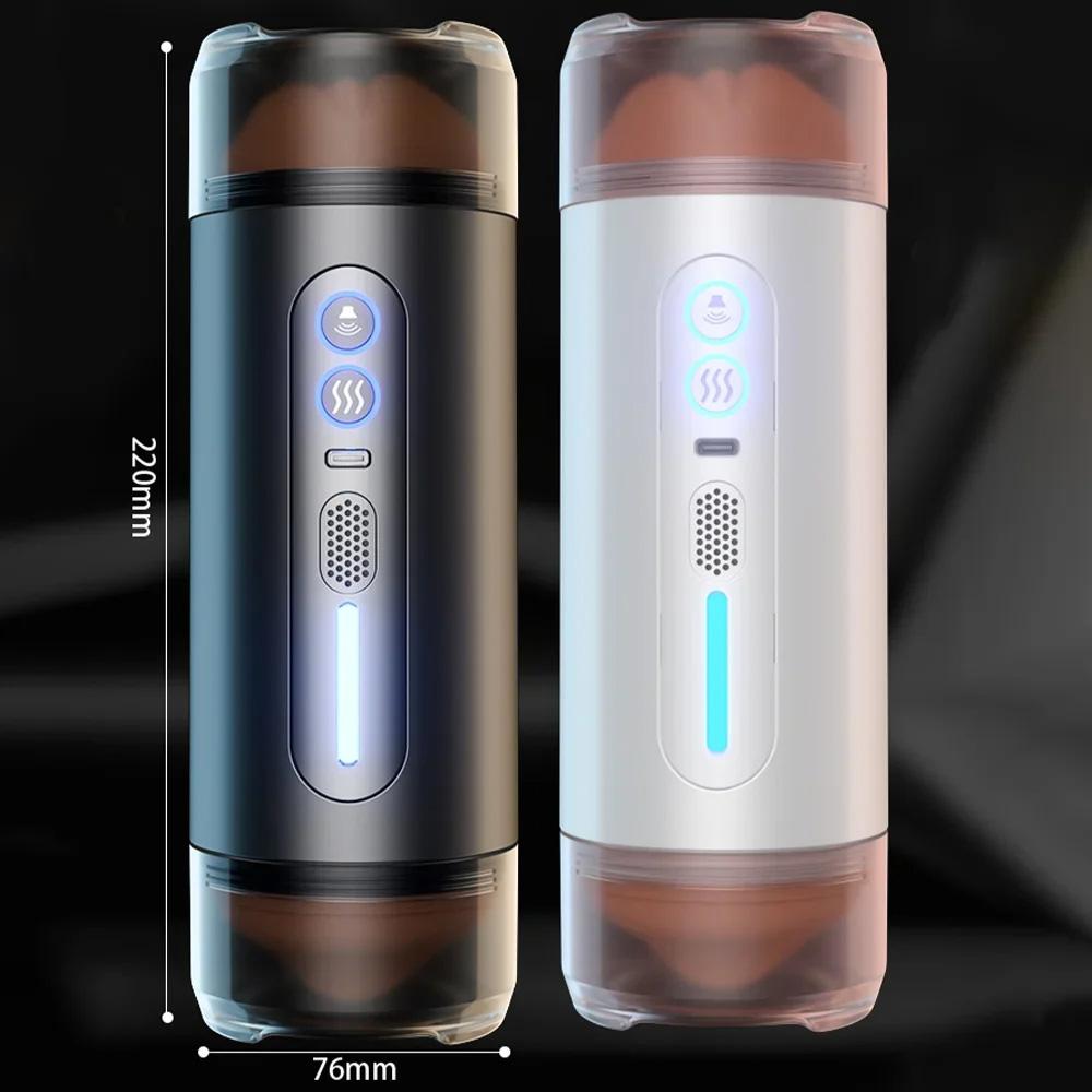 Male Masturbator Cup with Realistic Pocket Pussy & Intelligent Voice Male Masturbato Portable Vagina Stimulator Sex Toy for Men
