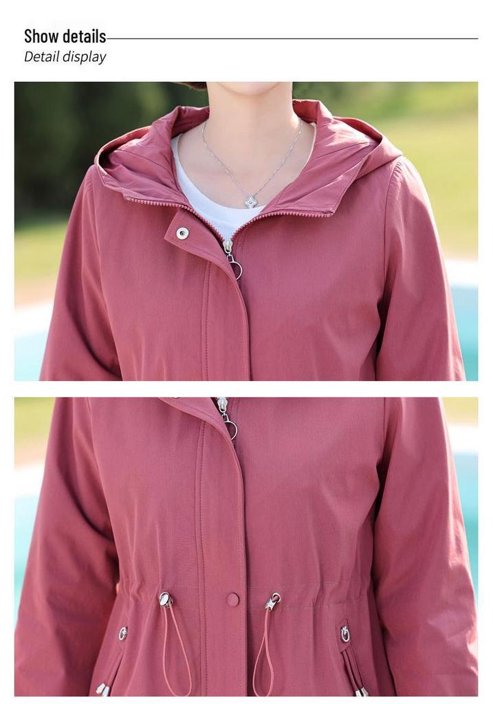 Mom's Fashionable Wide-Cut Trench Coat for Middle-Aged and Elderly Women – Spring & Autumn Casual Wear 2026