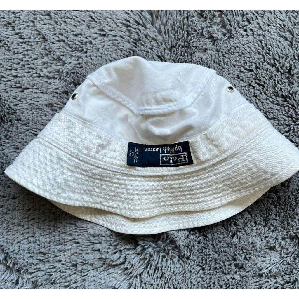 Used 90s Ralph Lauren Hat Bucket Hat Made In Taiwan White