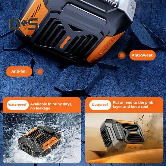 Waist Hanging Cooling Fan 3 Levels Adjustable Waterproof Portable Multifunctional LED Flashlight Power Bank Mini Air Conditioner Belt Fan