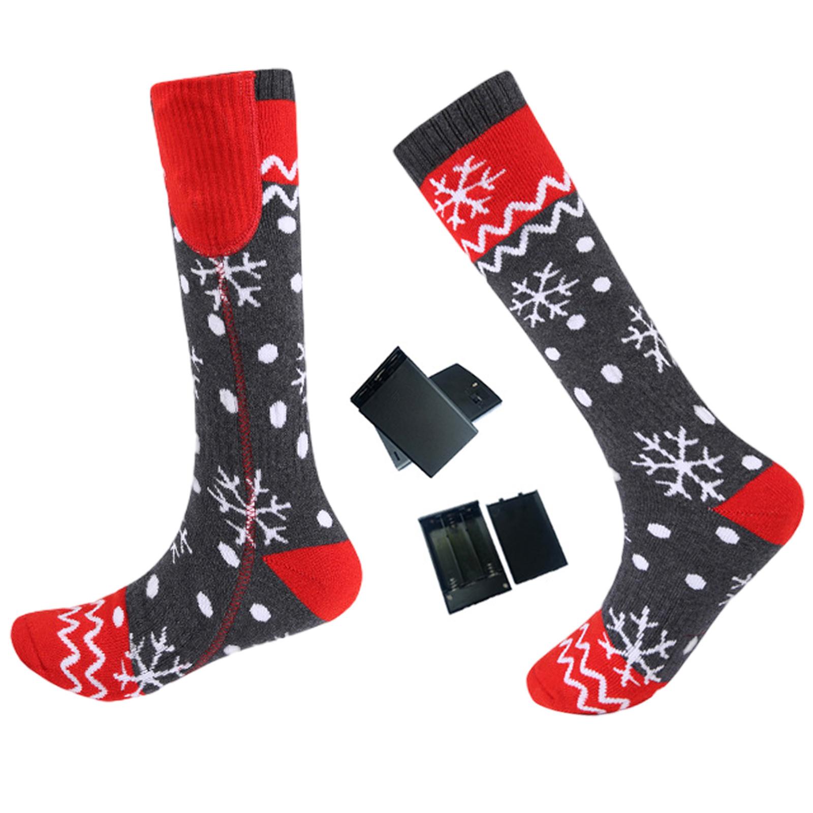 

Winter Cycling Socks Battery Operated Electric Heated Socks Unisex Boot Feet Warmer Ski Outdoor Equipment красный