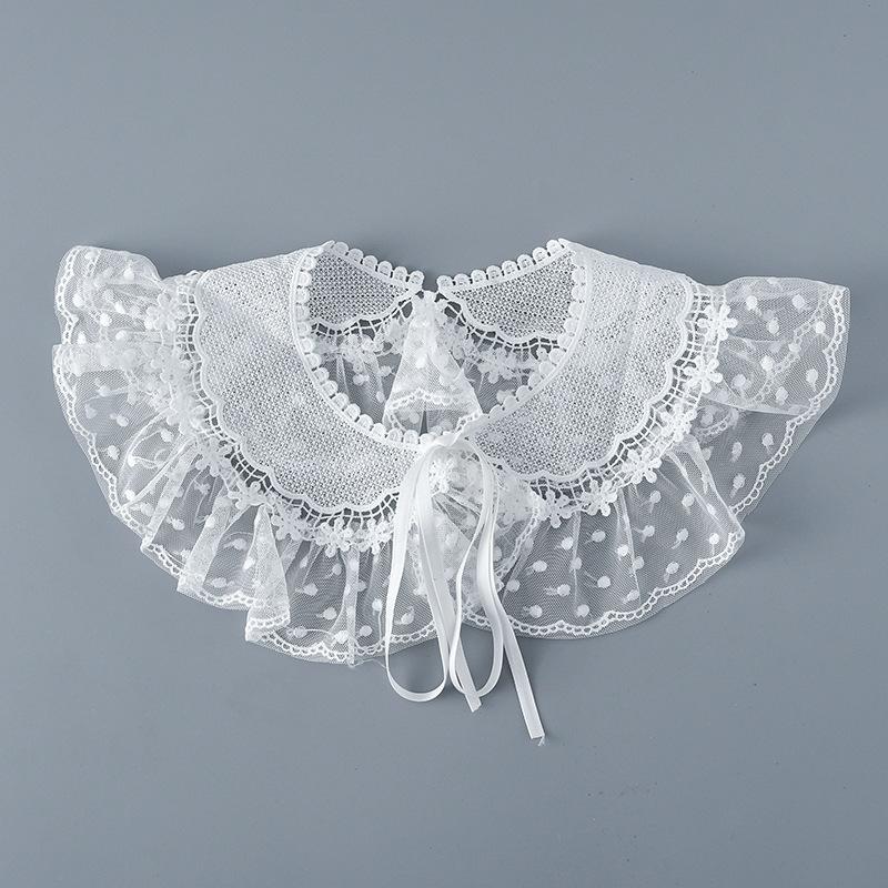 Perfect Match Lace Mesh Fake Collar For Womens Shoulder Wraps Neckwear Tie Sweater Blouse Decoration Elegant Half Shirt Detachable Collar