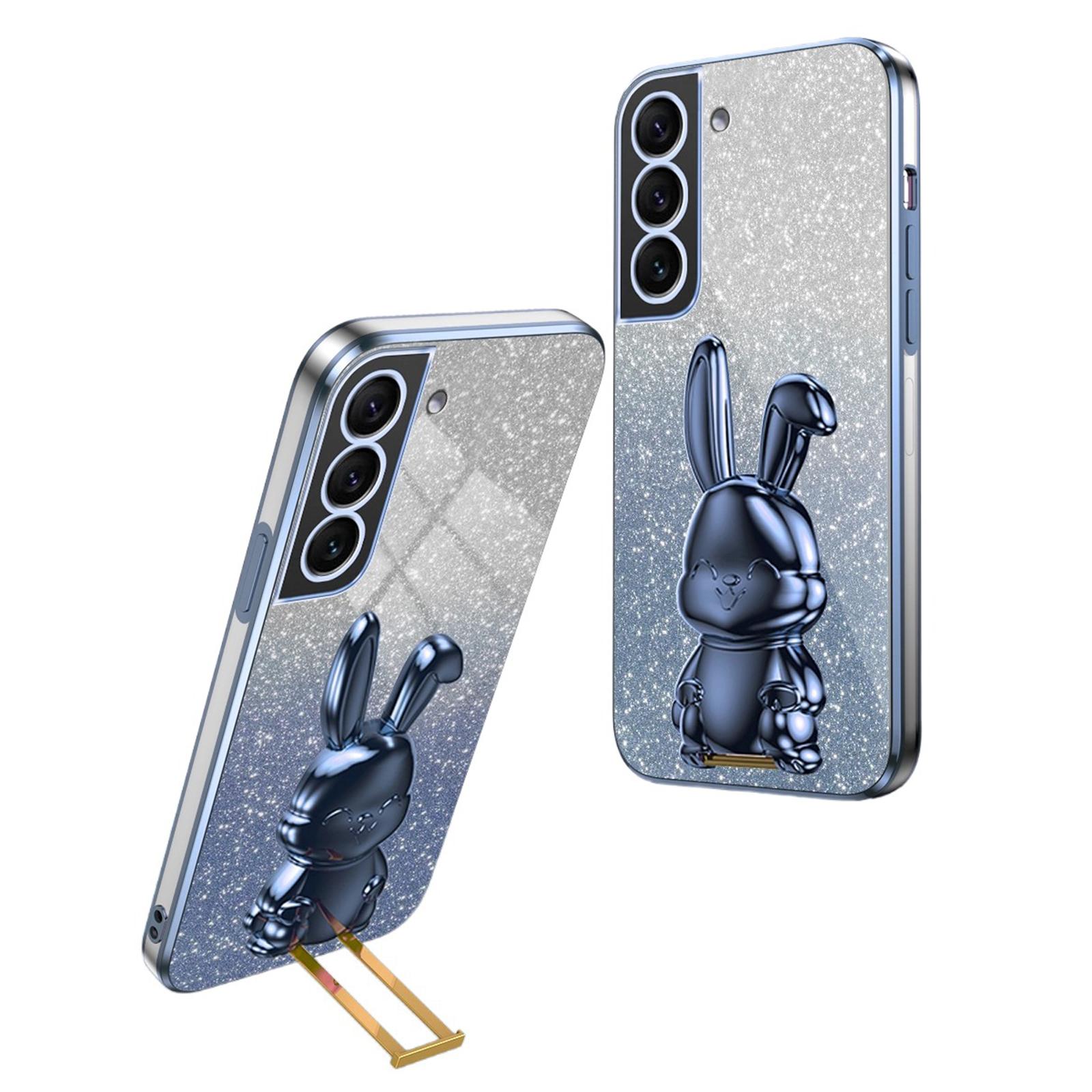 

Cover for Samsung Galaxy S21 4G/5G Viewing Kickstand PC+TPU Phone Case Blue