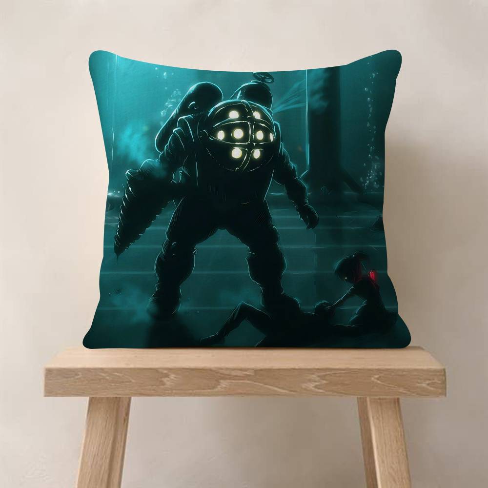 PC BioShock Game Cushion Cover Car Throw Pillow Case For Sofa Car Christmas Gift