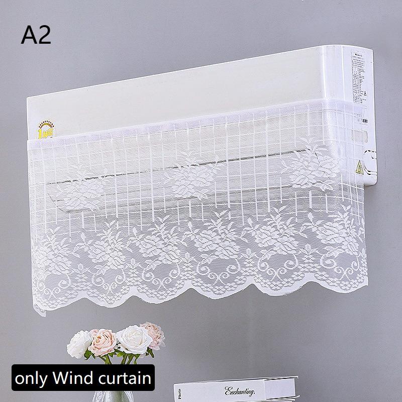 

Lace Embroidery Flower Curtain Windproof Dust-Proof Hanging Cover Anti-Direct Blowing Air Conditioning Curtain Bedroom Decor