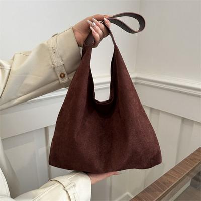 Bolsa de camurça vintage estética grande capacidade bolsa de axila bolsa de ombro único bolsa de viagem simples bolsa de mão