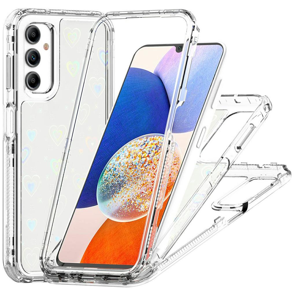 For Samsung Galaxy A24 4G (162.1mm) Case Clear Acrylic TPU Hybrid Phone Cover with Laser-printed Film
