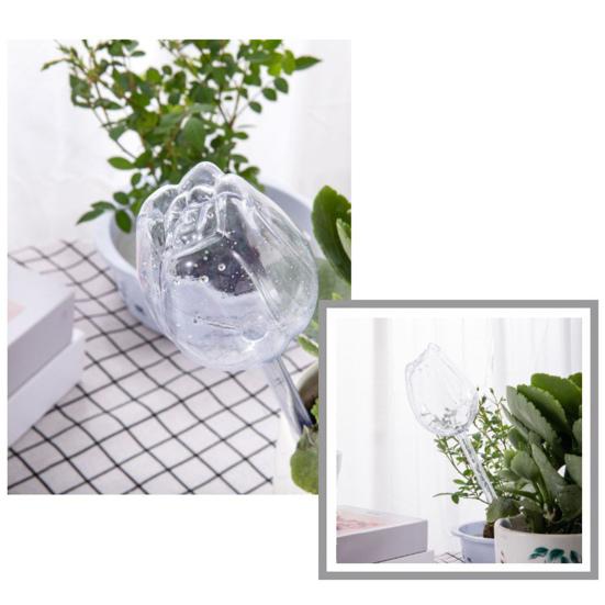 4 Pcs Tulip Self Watering Globes Planter Insert Automatic Watering Bulbs Reusable Plant Watering Spikes for Various Potted Plants