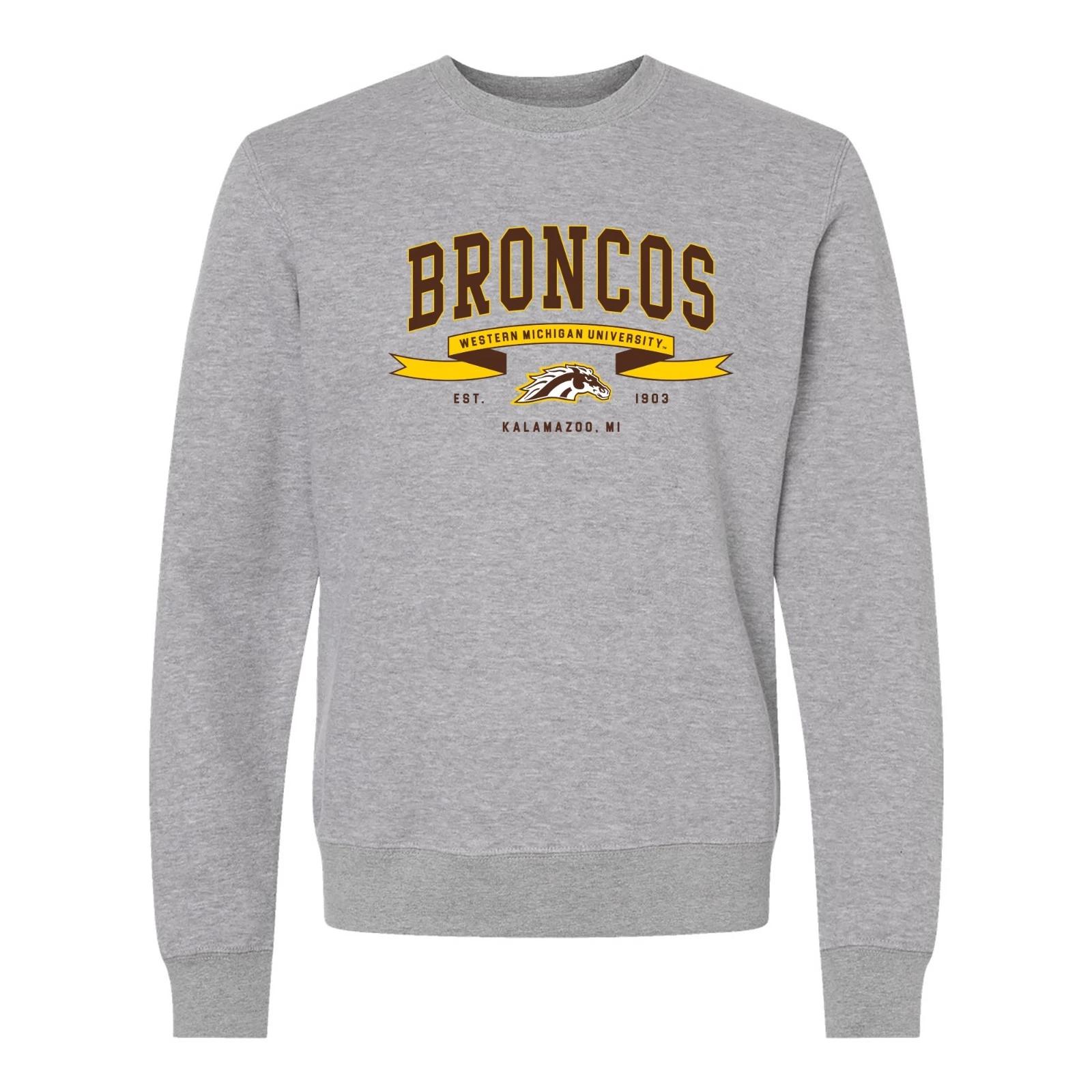 Western Michigan Ribbon Flight JA BTB Crewneck - Oxford M