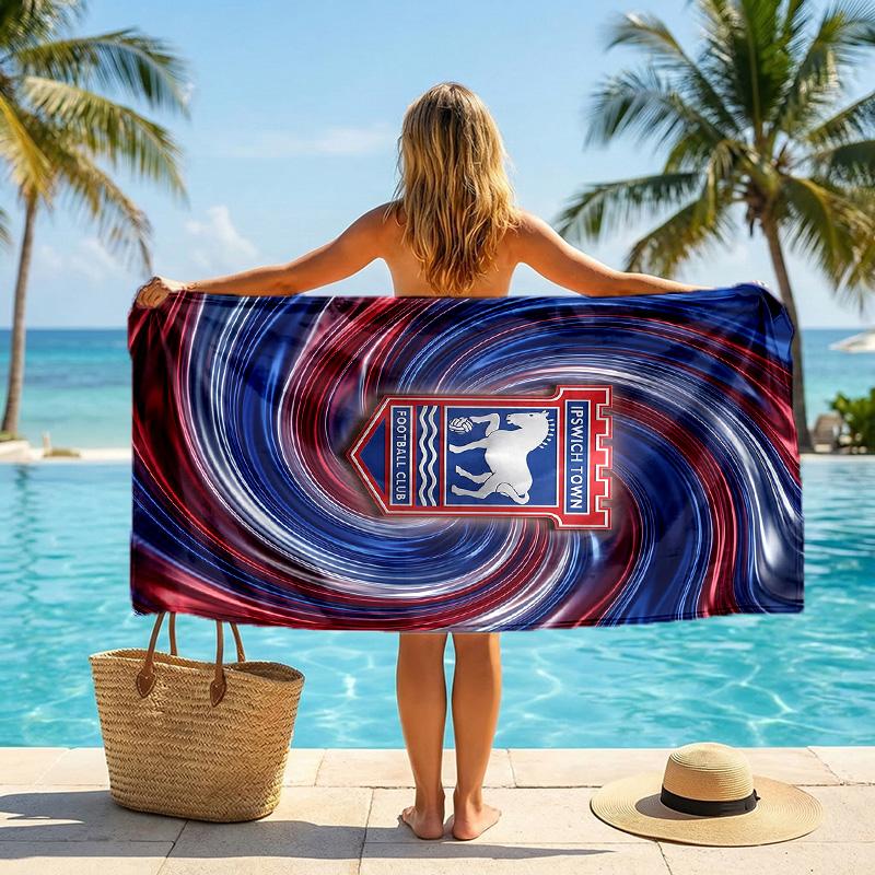 Ipswich Town Fußball Strandtuch Weiches Mikrofaser-Sommertuch Schnelltrocknendes Saugfähiges Handtuch für Strand Schwimmbad Reisen