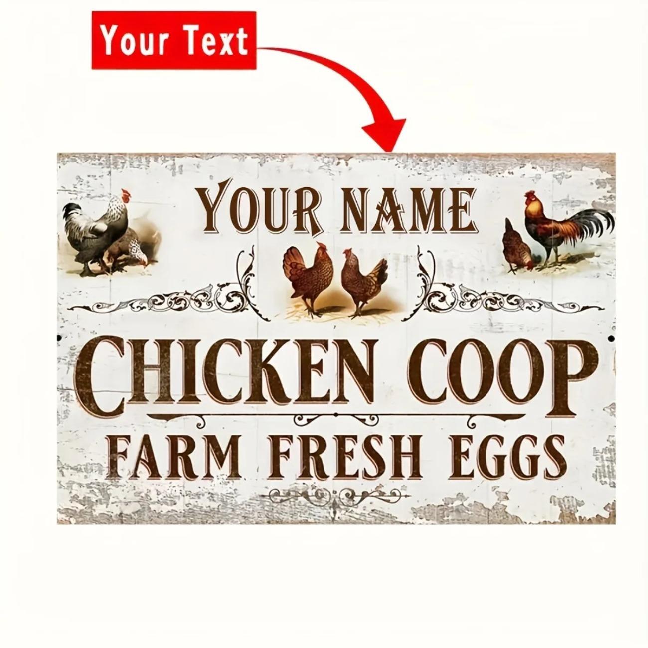 Personalized Chicken Coop Metal Sign Farmhouse Barn Décor Wall Art белый