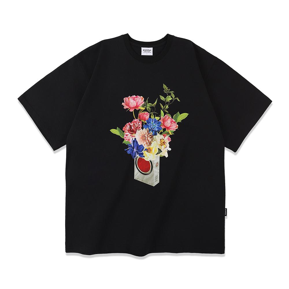 Mr. Graminus. Flower T-Shirt / Black