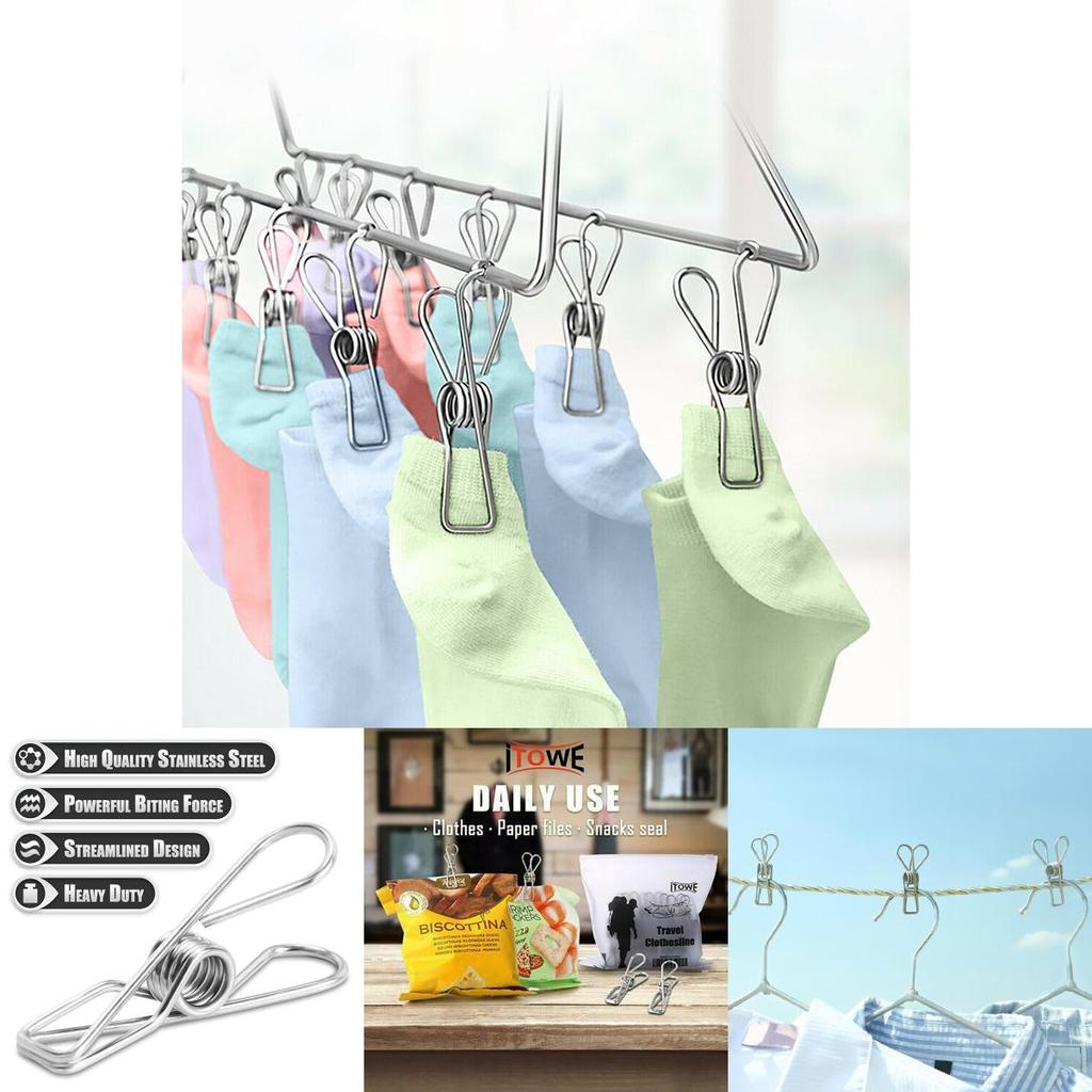 Premium Quality 20x Stainless Steel Clothes Pegs For Strong Grip And Effortless Hanging Of Delicate Items