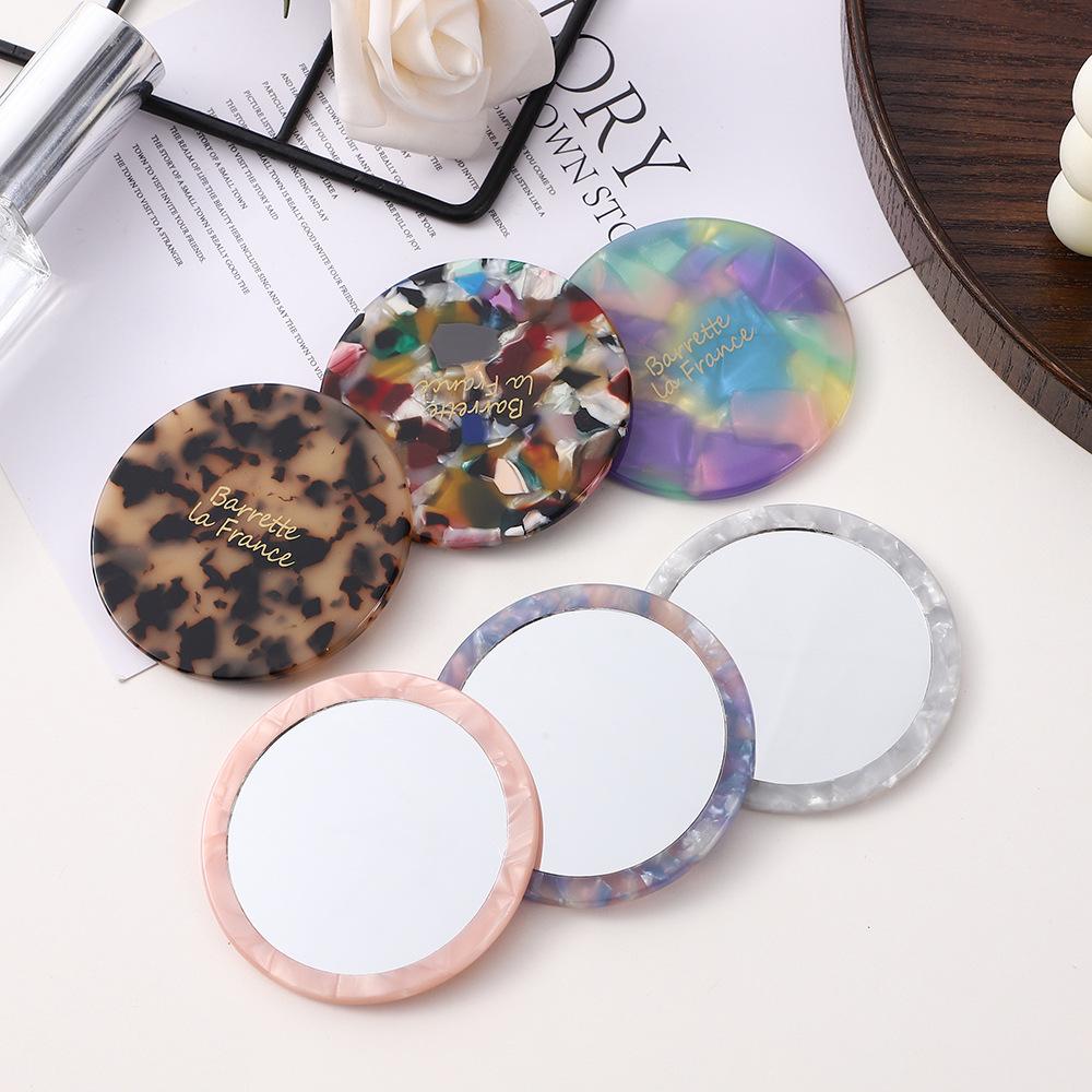 Custom Logo Multi-color Portable Round Makeup Mirror with Vinegar Design