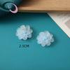Big White Camellia Flower Stud Earring Female Simple Exaggerated Resin Ear Jewelry Wedding Best Friend Christmas Gift