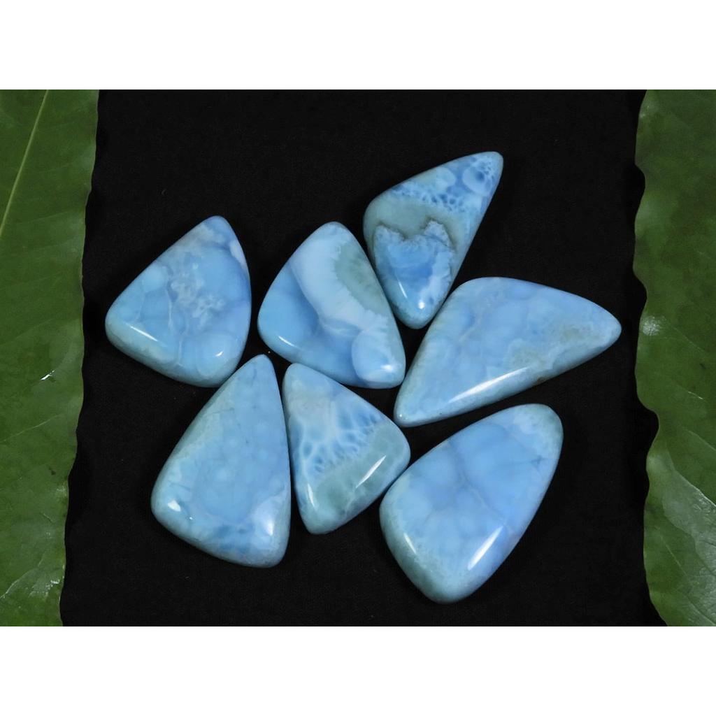 16X18-24X37MM Natural Larimar Pectolite Fancy Cabochon Loose Gemstone 7Pcs C-67