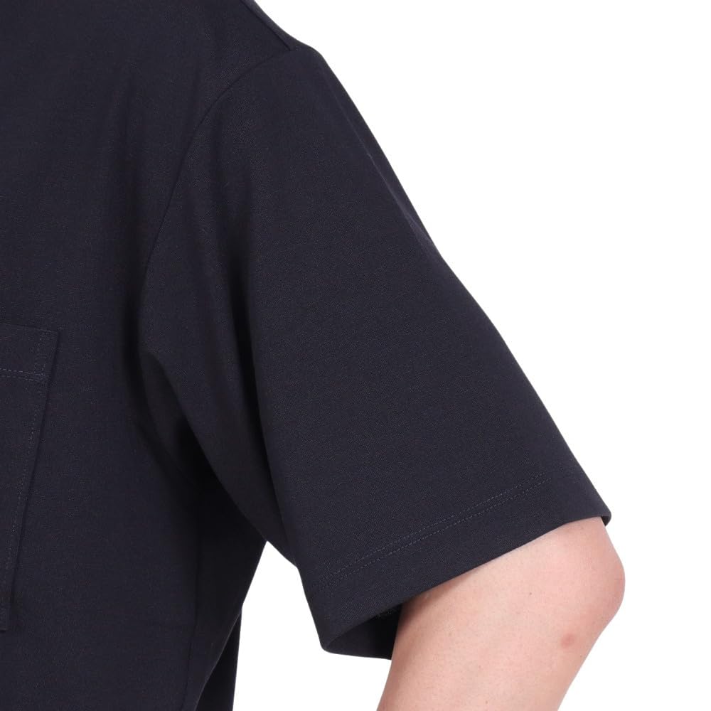 Jack Wolfskin Short Sleeve Pocket JP UR ENGINEER MOCK Everyday black Men's T-Shirt (TEXADRI Moisture-Wicking, Quick-Drying, Breathable) [5034471 / T]