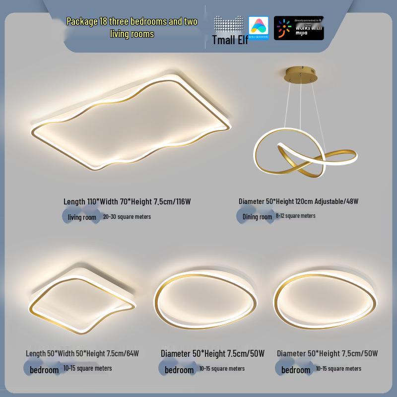 Smart Voice-Controlled Modern Ceiling Light Set for Living Room