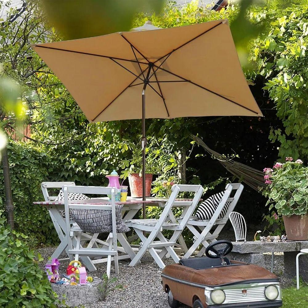 Rectangular Patio Umbrella Waterproof Sunshade Easy To Install Replacement Canopy Backyard