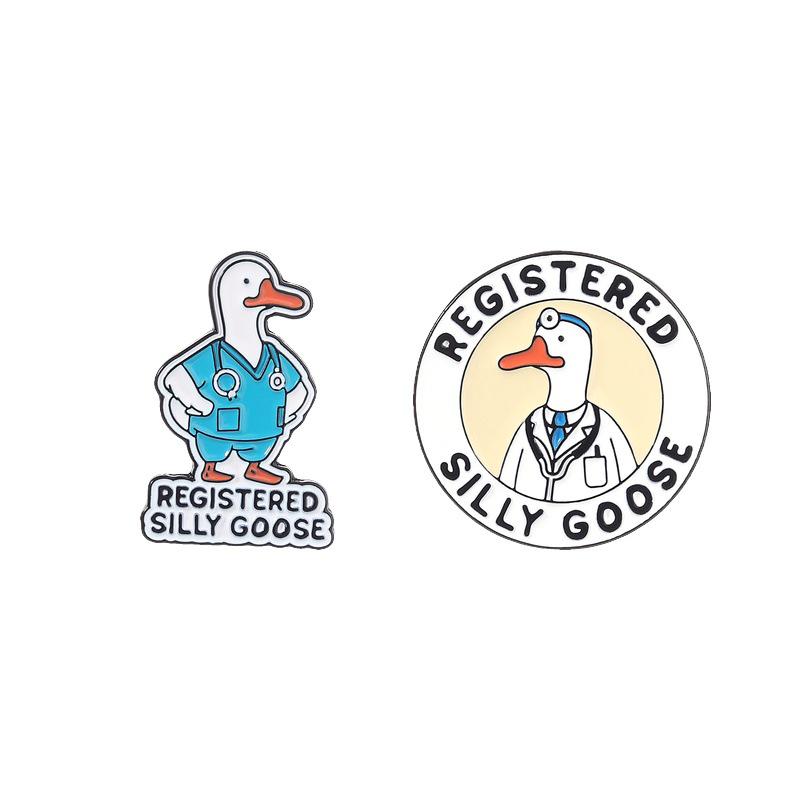 Novelty Goose Brooch: Medical Cartoon Duck Lapel Pin for Doctors and Nurses