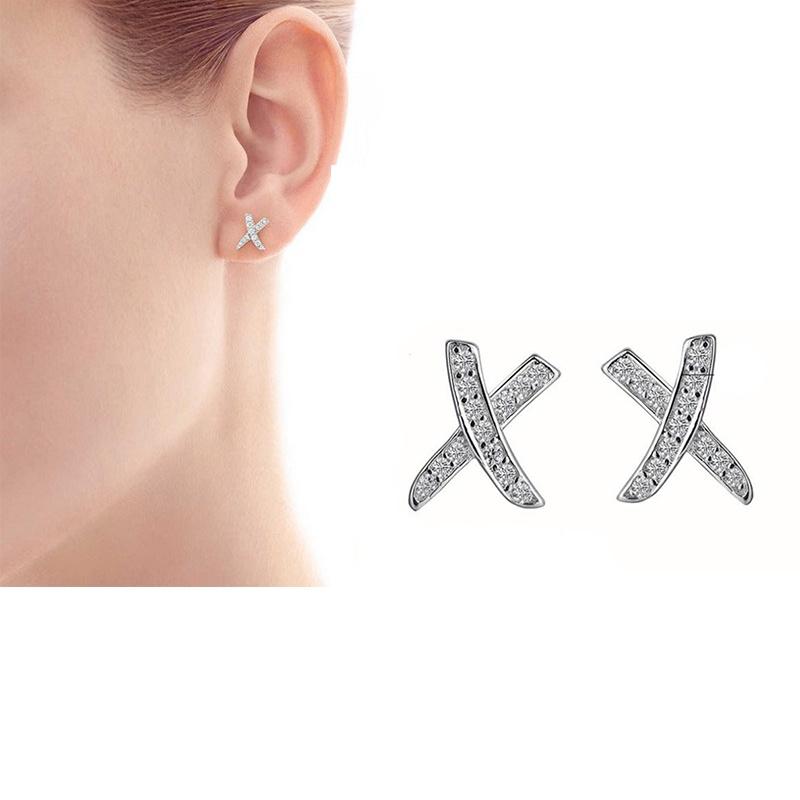 Trendy Geometric Crystal Stud Earrings For Women Wholesale Fashion Jewelry