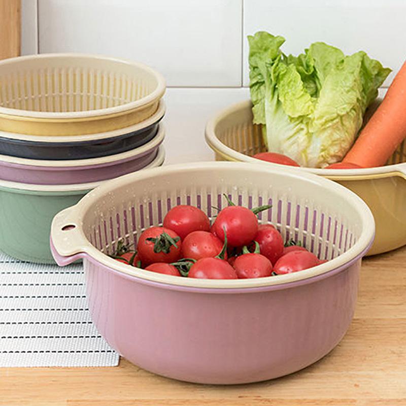 Dvojitá dutá miska na ovoce Plastový košík na zeleninu Domácnost Zahuštěný kuchyňský košík na ovoce Velký kreativní obývací pokoj Ovocný talíř