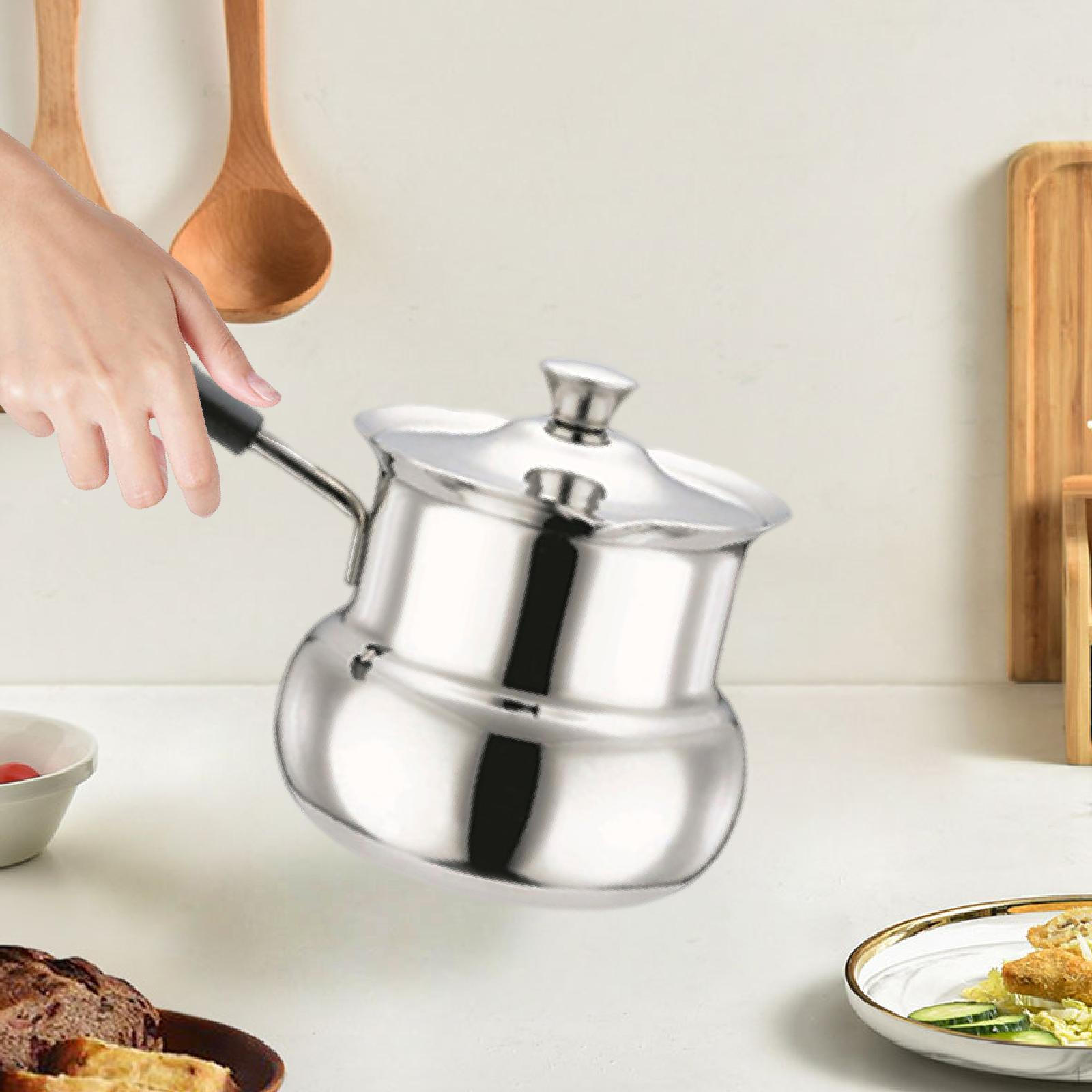 

Подогреватель масла для кофейника для индукционных плит, портативное молоко из нержавеющей стали Drum shape 180ml