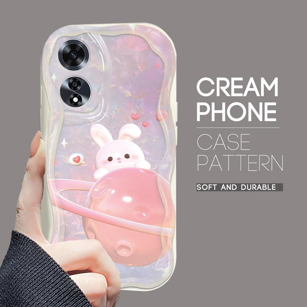 

Для OPPO A17 A18 A38 A58 A98 Reno7 Z 8Z 8T 11F 11 Pro Realme 12 Lite 12 Pro C30 Star Planet Rabbit Bear кремовый текстурный мягкий силиконовый чехол для телефона Realme C11 2021 белый
