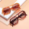  Vintage Square Sunglasses for Women Men Thick Frame Double Bridges Eyewear Female Fashion Polygon Sun Glasses