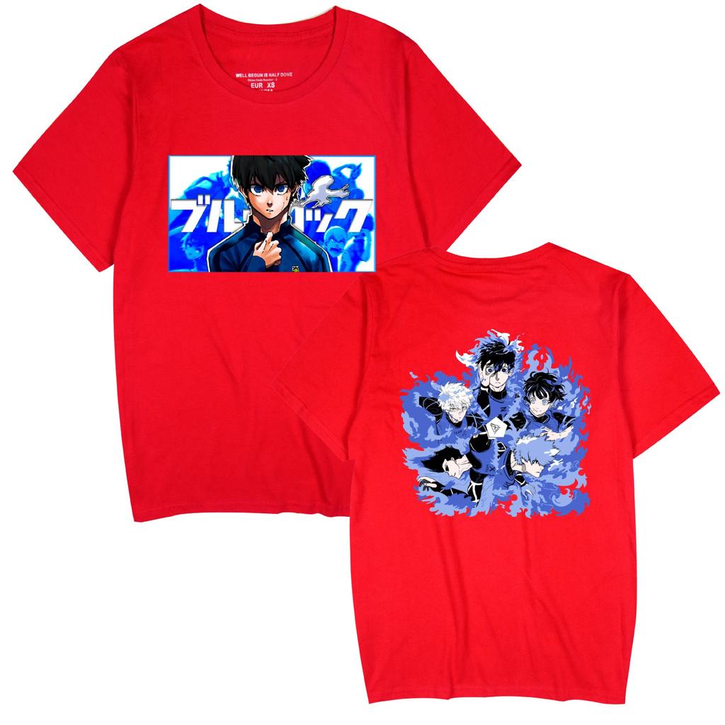 BLUE LOCK Cartoon Tshirt Hip Hop Men Women Anime Print Top Tees Harajuku Tshirts Fashion Summer T-shirt