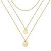 Women's Fashionable Alloy Necklace with Double Round Pendant