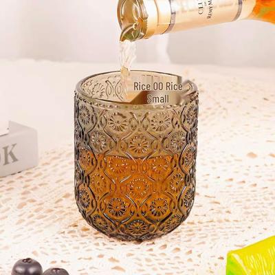 Retro-Leichtluxus-Glasbecher: Vielseitig für Wasser, Mundwasser, Saft, Milch, Bier und Whiskey - Verdicktes Design