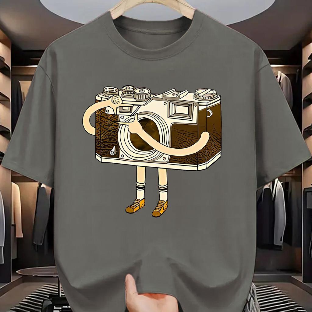 womens Fashion Graphic Tee Royal with Vintage Camera Print Casual Short Sleeve TShirt women Clothing Comfortable