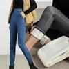 Women Winter Leggings Solid Warm Leggings Thicken Lamb Cashmere Hight Waist Butt Lift High Stretchy Walking with Pocket Pants